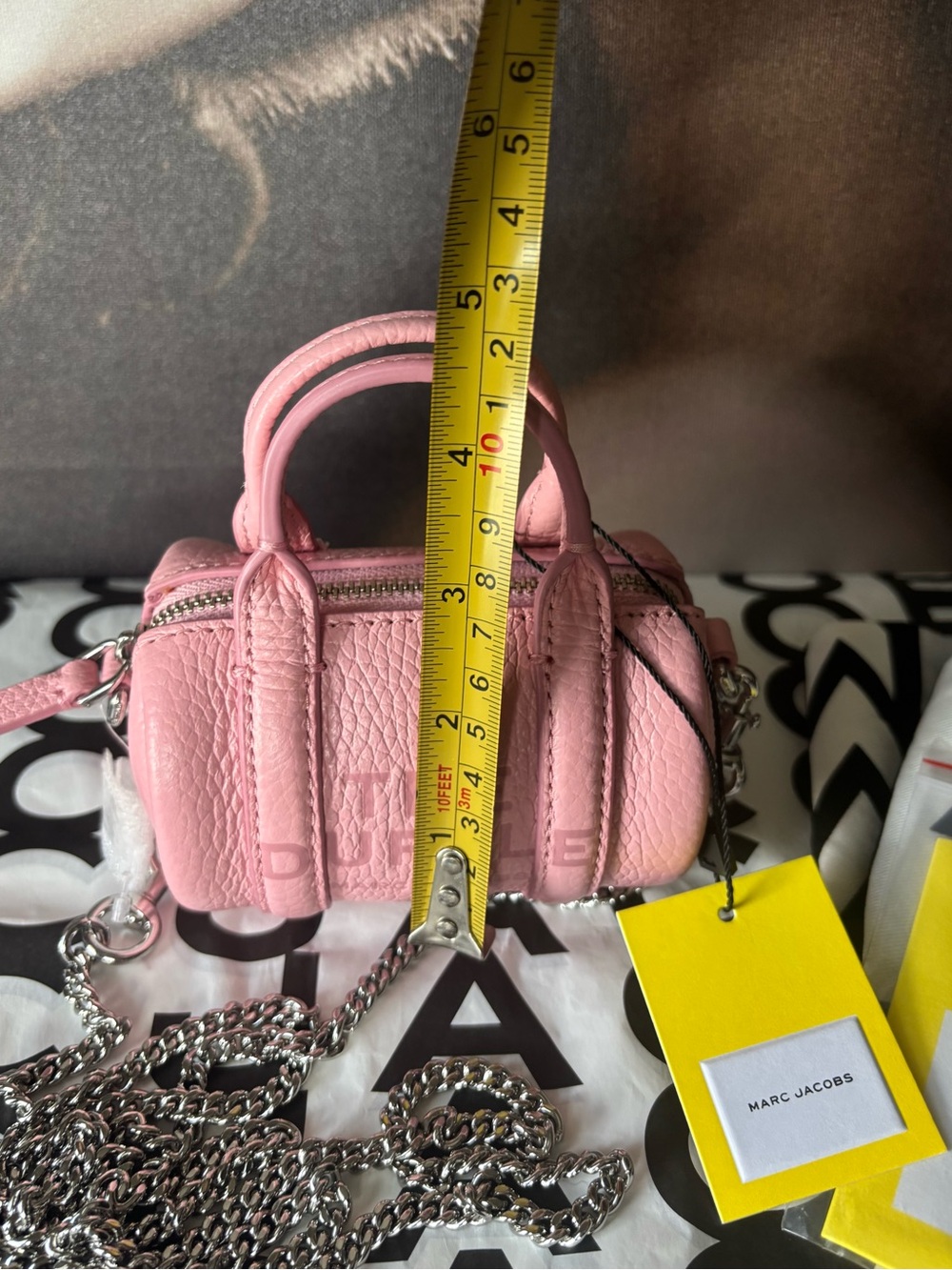 Marc Jacobs Pink Mini The Duffle Pebbled Leather Crossbody Bag - Picture 9 of 10